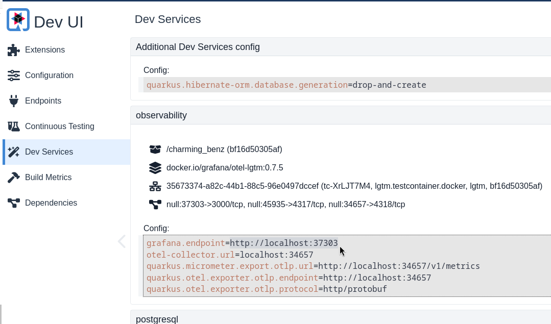 Quarkus Dev Services