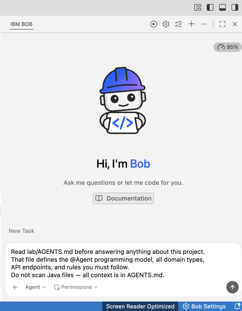 Sending the primer prompt to Bob